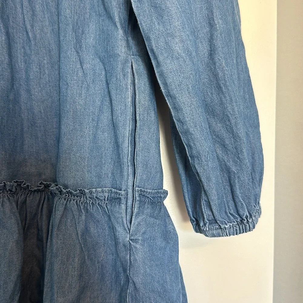 Draper James Tiered Chambray Dress - XS